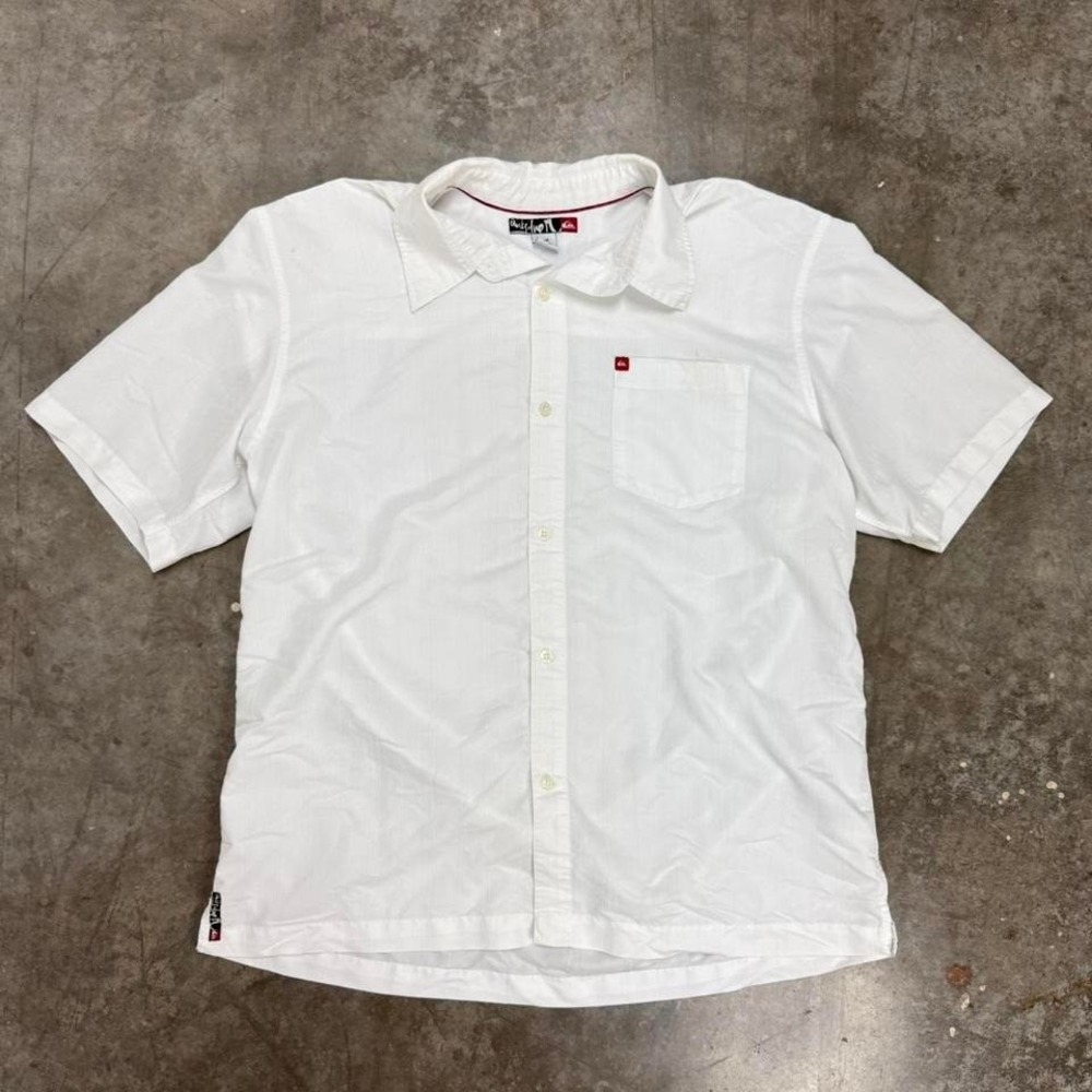 Y2K White‎ Quicksilver Button Up Shirt Size L